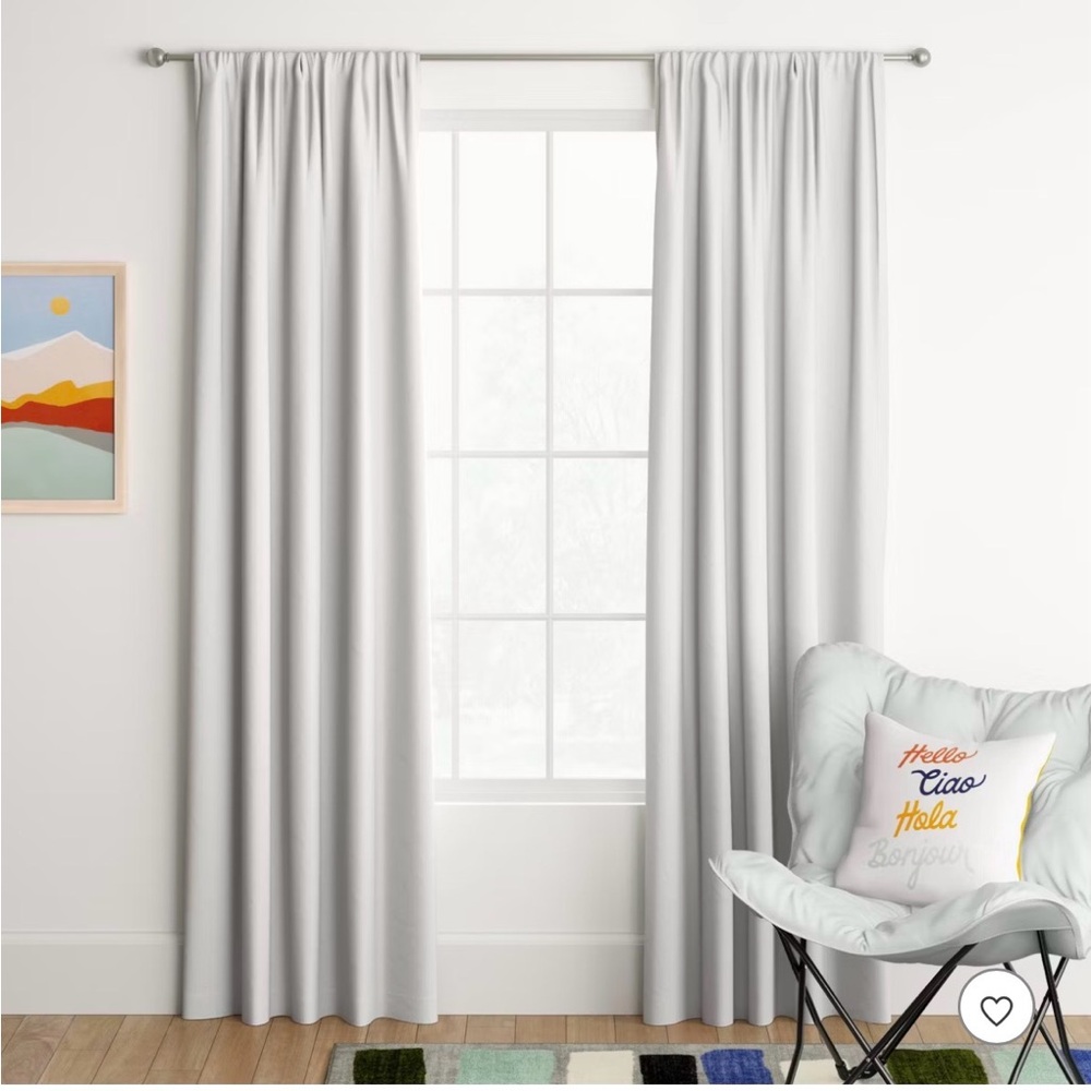 Room Essentials Room Darkening Window Curtain Panel White NWT 42 x 84